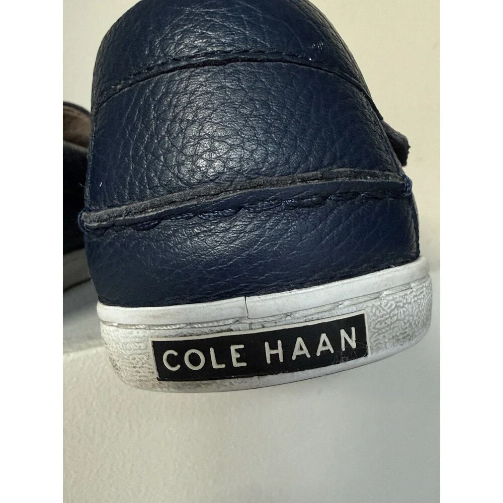 Cole Haan Maine Pinch Navy Loafers with White Trim Size 12 Leather